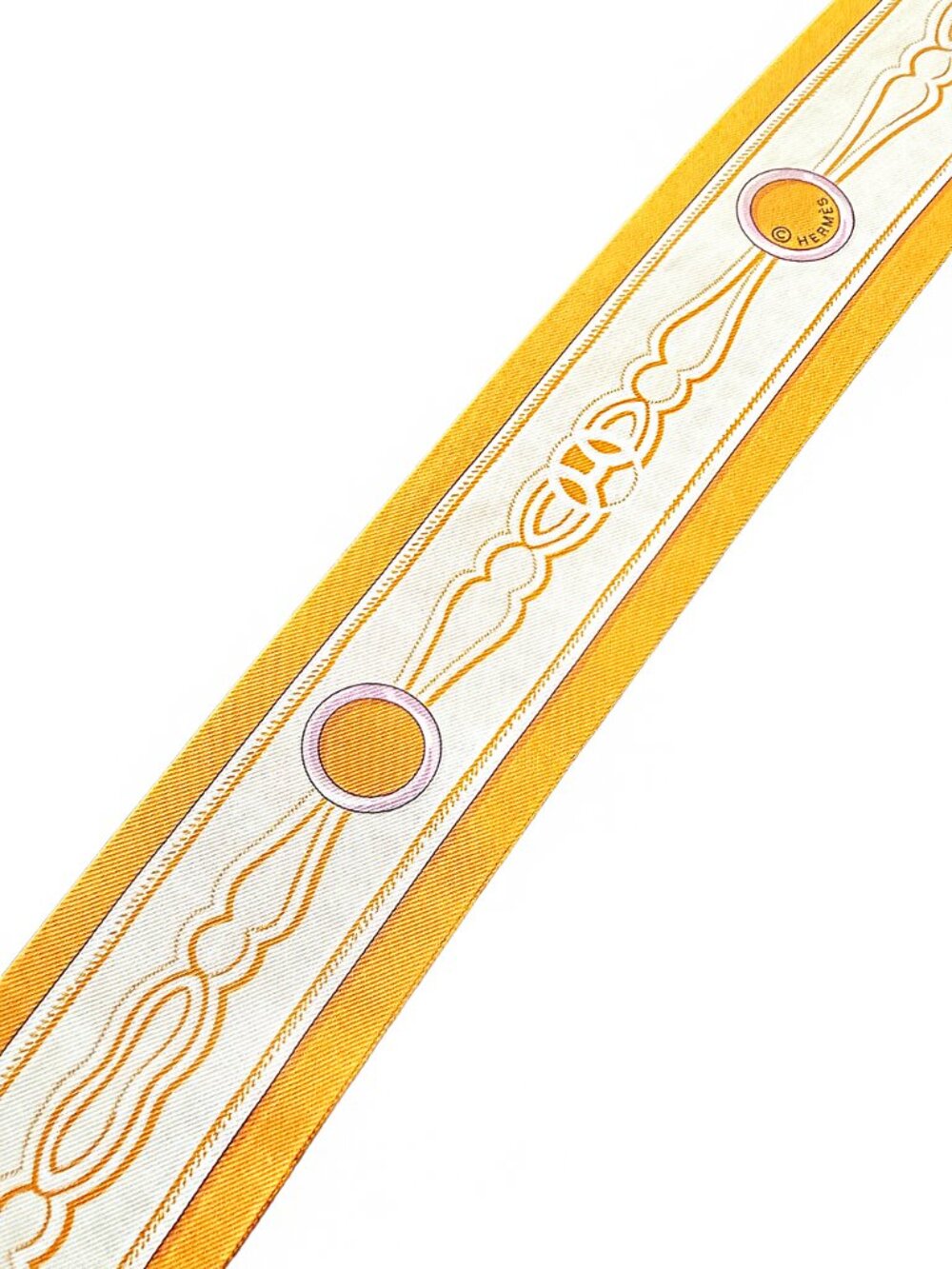 Hermès Maillons Silk Twilly Scarf - Picture 7 of 15